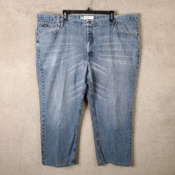 Lee Premium Select Jeans Men 48x30 (47x28) Blue Relaxed Straight Medium Wash - Picture 1 of 12